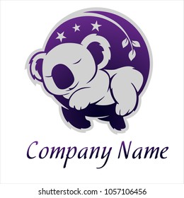 Logotype koala. Vector illustration koala. Sign or logo in the form of an Australian tropical animal koala bear, painted in color. Animal mascot.