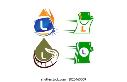 Logotype L Modern Template Set