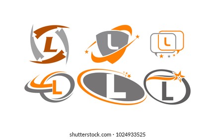 Logotype L Modern Template Set