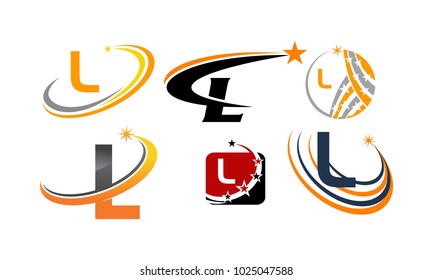 Logotype L Modern Template Set
