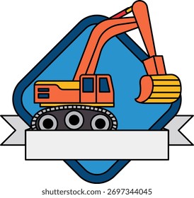 Logotipo de una excavadora Grande 