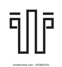 Logotype for lawyer. Symbol vector illustration. Geometric square sign. Line icon.