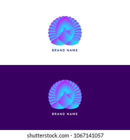 Logotype layout template in dark indigo and blue-ponk stylish colors with place for company name