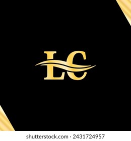 Logotype LC letter initial Logo Monogram luxury serif vector of business name Minimalist art design.