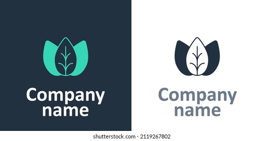Logotype Leaf icon isolated Logotype background. Leaves sign. Fresh natural product symbol. Logo design template element. Vector