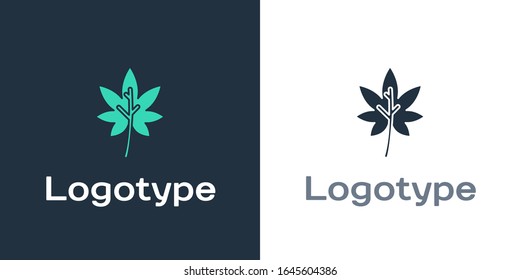 Logotype Leaf icon isolated on white background. Leaves sign. Fresh natural product symbol. Logo design template element. Vector Illustration