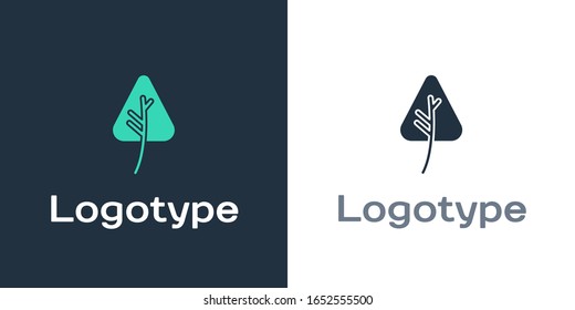 Logotype Leaf icon isolated on white background. Leaves sign. Fresh natural product symbol. Logo design template element. Vector Illustration