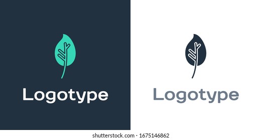 Icono de hoja de logotipo aislado en fondo blanco. Deja la señal. Símbolo de producto natural fresco. Elemento de plantilla de diseño del logotipo.  Ilustración vectorial