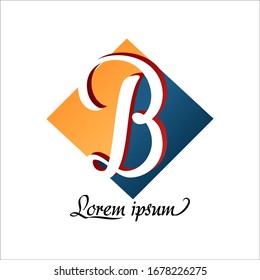 logotype letter "B" in elegant color that is isolated on a white background