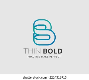 logotype letter B logo vector, strong thin line letter B business logo, letter B logo company