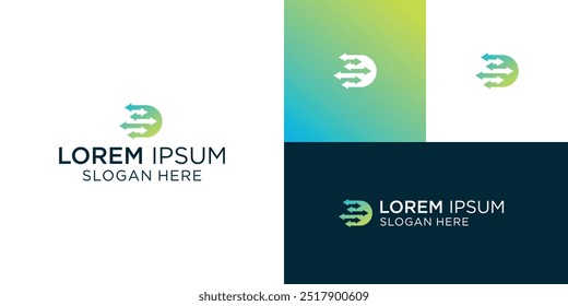 logotipo letra D com seta logotipo design inspiração