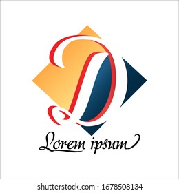 logotype letter "D" in elegant color that is isolated on a white background