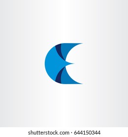 logotype letter e blue icon vector 