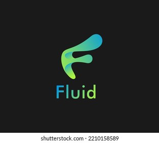 Logotype Letter F for Fluid Logo Design verwendbares Logo für Unternehmen. kreativ