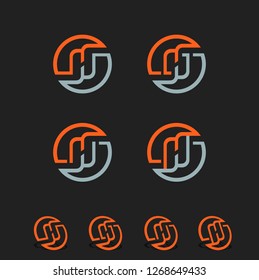 logotype letter H and circle, modern abstract design with flat colors, for industry, business and technology, vectot logo templates, brand logos, web