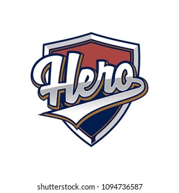 logotype letter hero with shield vector template