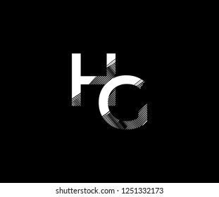Logotype Letter HG Zebra Lines Stripes Wave Monogram Design Vector