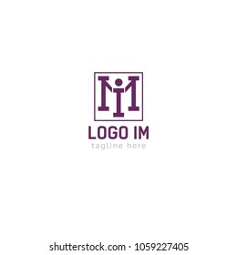 Logotype letter IM for company, shop, store, lawyer, security, people organization logo vector