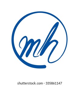 logotype for letter m and h. logo vector. 

