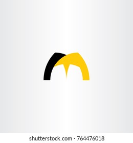 logotype letter m icon black yellow symbol