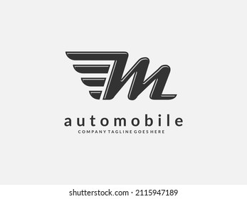 logotype Buchstaben M verlinkte Flügel . Alphabet-Logotype-Vektordesign