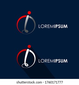 letra o i del logotipo en círculo