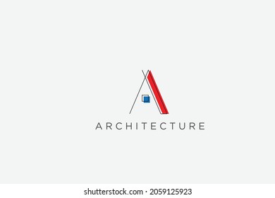 Logotype letter A a pictogram house in letter A logo design template, usable vector logo design for architecture logo,home, repair, craftsmanship, interior, industry, web icon template