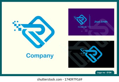 Logotype Letter R graphic template. logo concept for Digital and technology company 