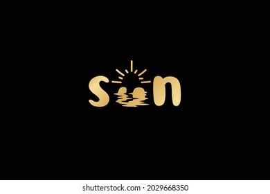 logotipo Letra concepto de diseño de logotipo Sun .usable logo design ilustración para empresas. industria. elemento de diseño de iconos web de tecnología