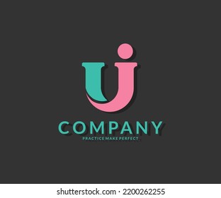 Logotype Letter U I. U J vector illustration template