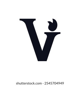 logotype with letter v and black color