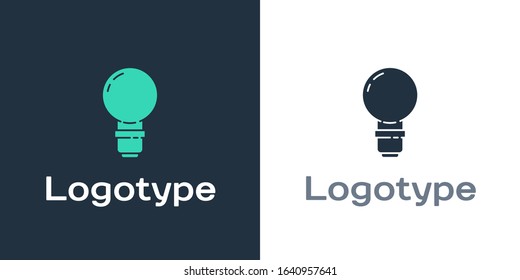 Logotype Light bulb with concept of idea icon isolated on white background. Energy and idea symbol. Inspiration concept. Logo design template element. Vector Illustration