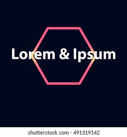 Logotype with lights on black background
