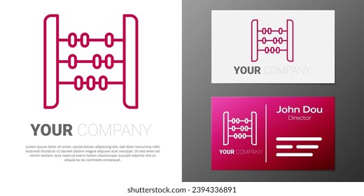 Logotype line Abacus icon isolated on white background. Traditional counting frame. Education sign. Mathematics school. Logo design template element. Vector