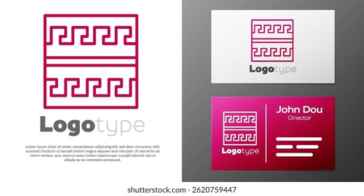 Logotype line Ancient Greek pattern icon isolated on white background. Logo design template element. Vector