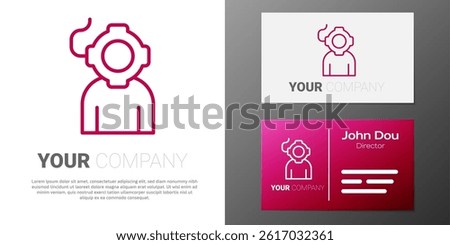 Logotype line Aqualung icon isolated on white background. Diving helmet. Diving underwater equipment. Logo design template element. Vector