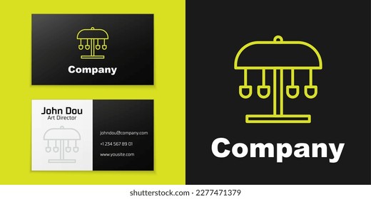 Logotype line Attraction carousel icon isolated on black background. Amusement park. Childrens entertainment playground, recreation park. Logo design template element. Vector