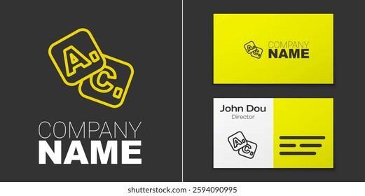 Logotype line Bingo icon isolated on grey background. Lottery tickets for american bingo game. Logo design template element. Vector