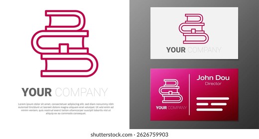 Logotype line Book icon isolated on white background. Logo design template element. Vector
