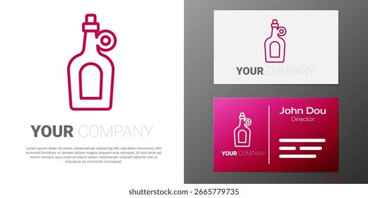 Línea de logotipo Botella de icono de jarabe de arce aislado sobre fondo blanco. Elemento de Plantilla de diseño de logotipo. Vector
