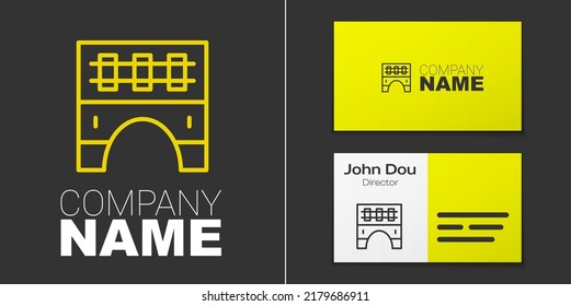 Logotype line Bridge for train icon isolated on grey background. Logo design template element. Vector