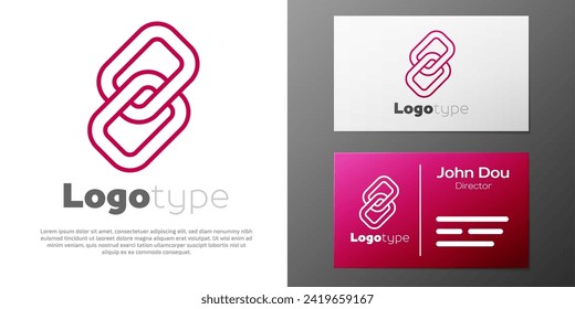 Icono de enlace de cadena de la línea de logotipo aislado en fondo blanco. Vínculo único. Símbolo de cadena de hipervínculo. Elemento de plantilla de diseño de logotipo. Vector