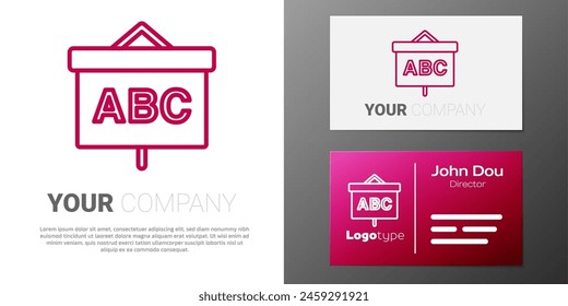 Logotype line Chalkboard icon isolated on white background. School Blackboard sign. Logo design template element. Vector