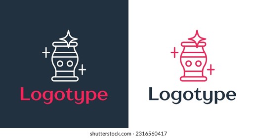 Logotype line Clean vase icon isolated on white background. Logo design template element. Vector