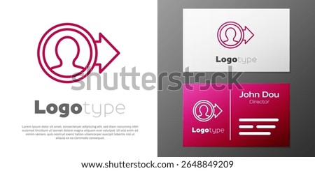 Logotype line Create account screen icon isolated on white background. Logo design template element. Vector