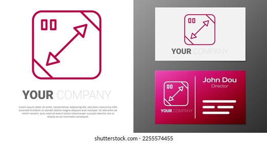 Logotype line Diagonal measuring icon isolated on white background. Logo design template element. Vector