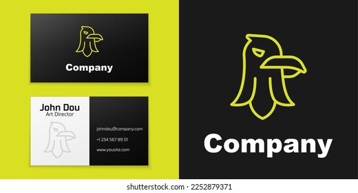 Logotype line Eagle icon isolated on black background. American Presidential symbol. Logo design template element. Vector
