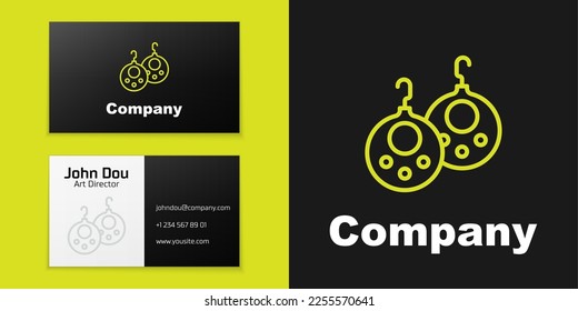 Logotype line Earrings icon isolated on black background. Jewelry accessories. Logo design template element. Vector