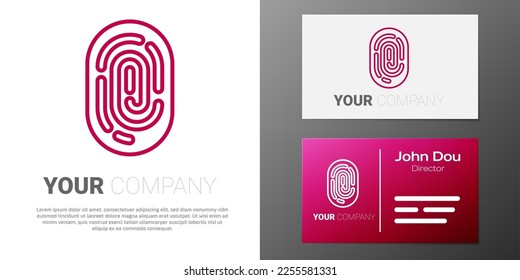 Logotype line Fingerprint icon isolated on white background. ID app icon. Identification sign. Touch id. Logo design template element. Vector