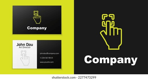 Logotype line Fingerprint icon isolated on black background. ID app icon. Identification sign. Touch id. Logo design template element. Vector